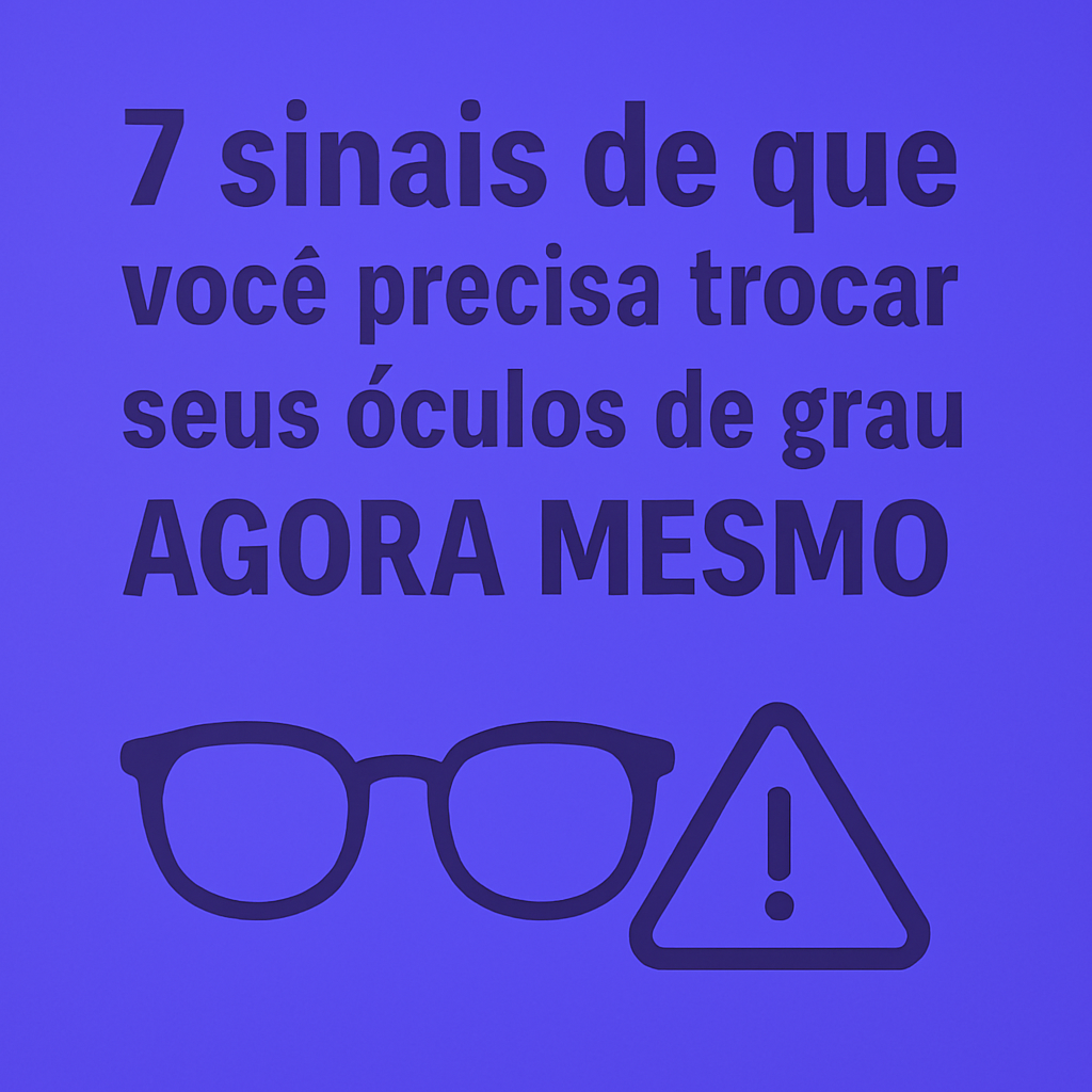 Descubra 7 sinais claros de que está na hora de trocar seus óculos de grau e proteja sua visão com mais conforto e nitidez no dia a dia.