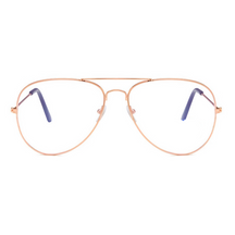 Óculos Verona anti luz azul com armação metálica leve e resistente. Lentes com proteção UV400, narigueiras ajustáveis e design aviador sofisticado. Ideal para proteção e estilo diário.