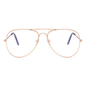 Óculos Verona anti luz azul com armação metálica leve e resistente. Lentes com proteção UV400, narigueiras ajustáveis e design aviador sofisticado. Ideal para proteção e estilo diário.