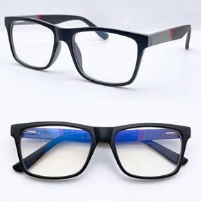Armação de óculos de grau masculino em TR90 leve e resistente. Design moderno, hastes detalhadas e suporte para lentes de até 9 graus. Perfeito para quem busca conforto e sofisticação.