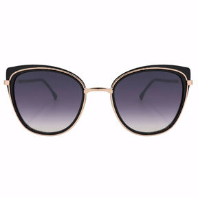 Óculos de Sol Feminino Cat Eye Vintage, armação em acetato italiano e metal anticorrosão. Lentes degradê com proteção UV400, design sofisticado e leve para máximo conforto.