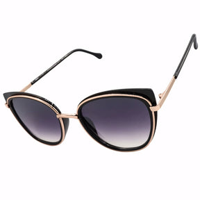 Óculos de Sol Feminino Cat Eye Vintage, armação em acetato italiano e metal anticorrosão. Lentes degradê com proteção UV400, design sofisticado e leve para máximo conforto.