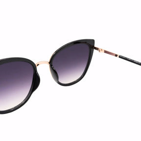 Óculos de Sol Feminino Cat Eye Vintage, armação em acetato italiano e metal anticorrosão. Lentes degradê com proteção UV400, design sofisticado e leve para máximo conforto.
