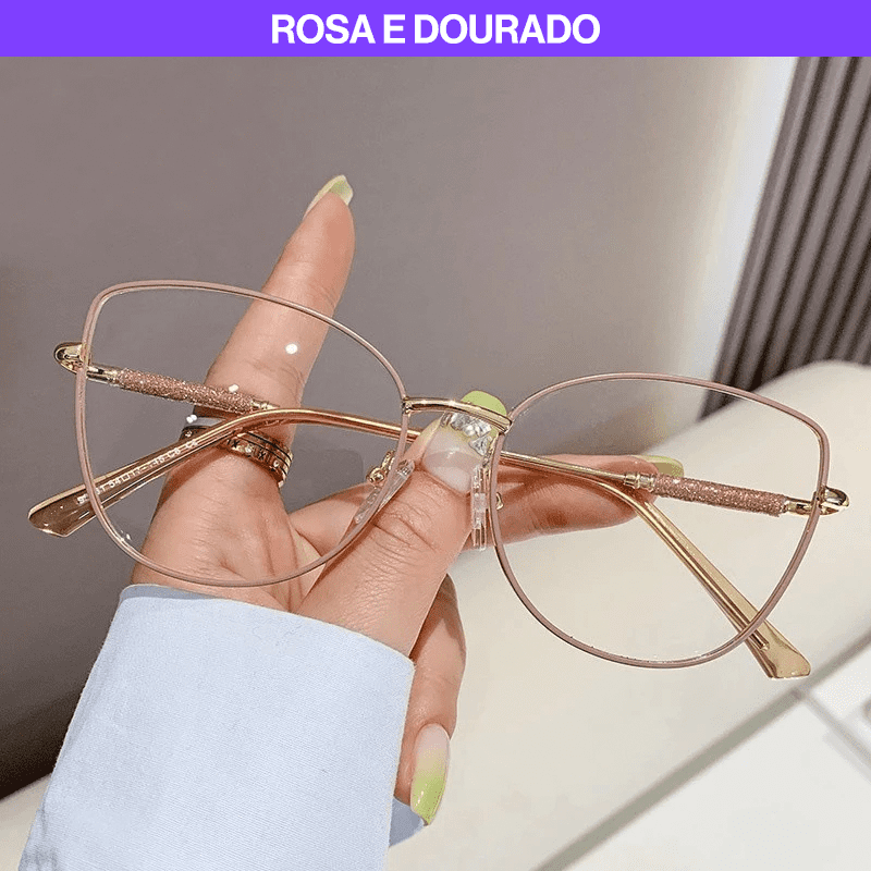 Óculos Feminino Pandora + Lentes Anti Luz Azul e UV400